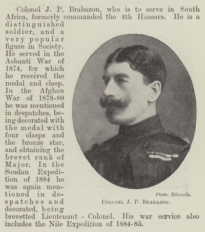 Överste J P Brabazon av English Photographer