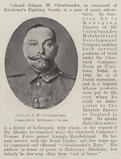 Överste J W Colenbrander, chef för Kitcheners Scouts av English Photographer