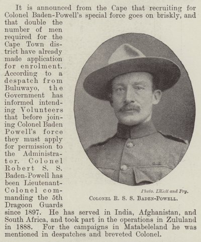 Överste R S S Baden-Powell av English Photographer