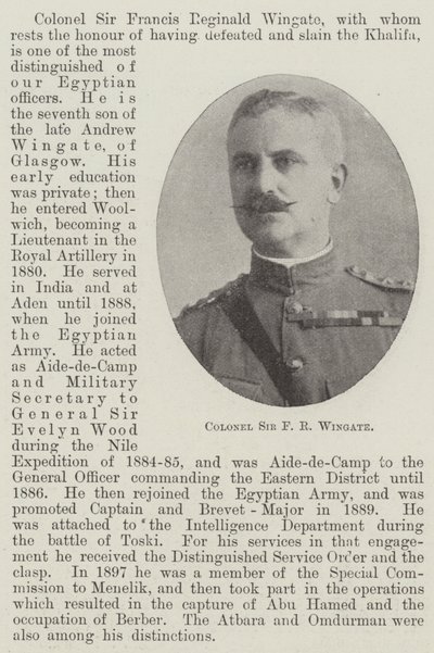 Överste Sir F R Wingate av English Photographer