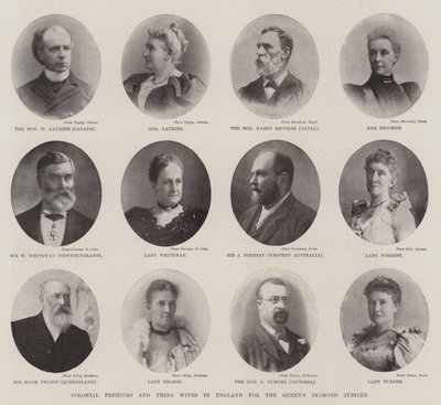 Colonial Premiers och deras fruar i England för Queens Diamond Jubilee av English Photographer