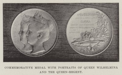 Jubileumsmedalj med porträtt av drottning Wilhelmina och drottningen-regenten av English Photographer