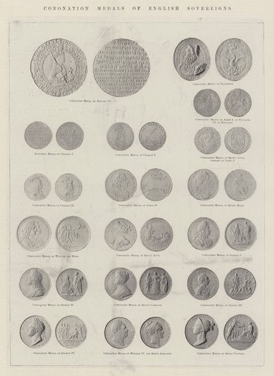 Kröningsmedaljer av engelska suveräner av English Photographer