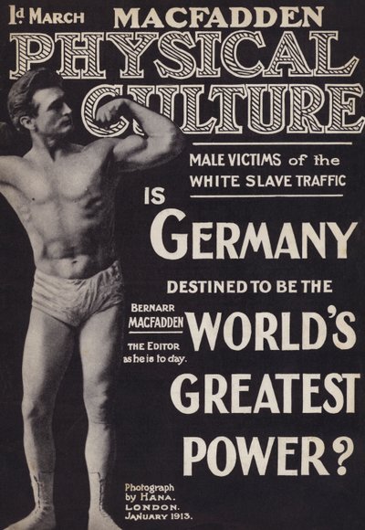 Omslag till tidskriften Physical Culture, januari 1913 av English Photographer