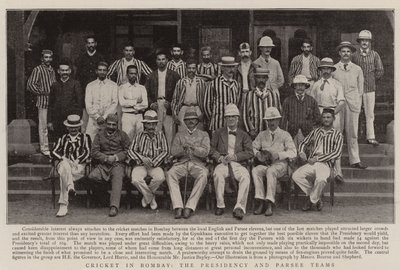 Cricket i Bombay, presidentskapet och Parsee-lagen av English Photographer