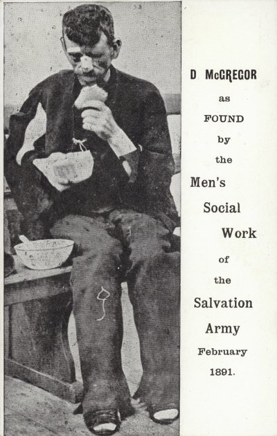 D McGregor som hittats av Frälsningsarméns sociala arbete, februari 1891 av English Photographer
