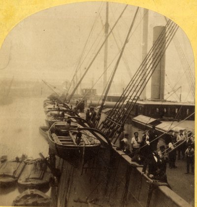 Deck of Great Eastern, 1850-60 (albumintryck) av English Photographer