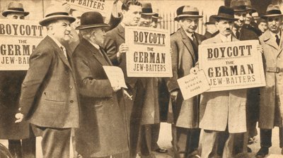 Demonstration i Hyde Park i London i protest mot Hitlers förföljelse av judarna i Tyskland av English Photographer