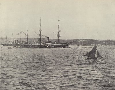 HMS Calliopes avgång av English Photographer
