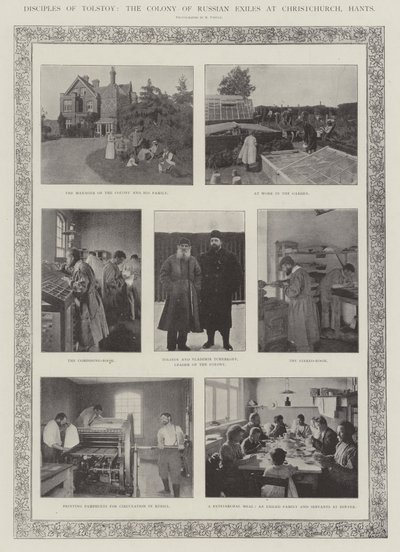 Lärjungar till Tolstoy, kolonin av ryska exil vid Christchurch, Hants av English Photographer