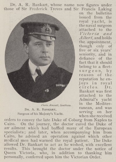 Dr A R Bankart, kirurg på His Majestys Yacht av English Photographer