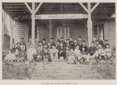 Dr Landis och hans skola i Chemulpo, Corea av English Photographer