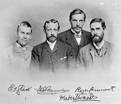 E.J. Glave, W.G. Parminter, Herbert Ward och Roger Casement av English Photographer