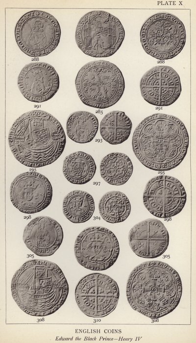 English Coins, Edward the Black Prince, Henry IV (s/v foto) av English Photographer