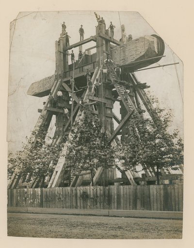 Att resa Cleopatras Needle på Themsen Bank, 12 september 1878 av English Photographer