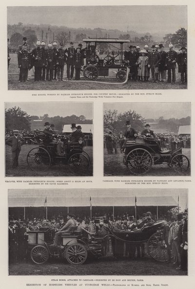 Utställning av hästlösa fordon på Tunbridge Wells av English Photographer