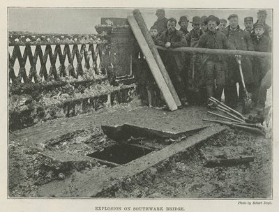 Explosion på Southwark Bridge av English Photographer