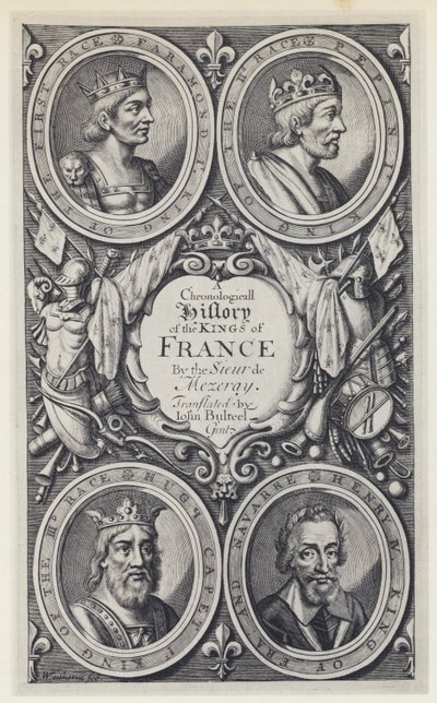 F Eudes de Mezeray, A Chronologicall History of the Kings of France, Tr J Bulteel, T N for T Basset, etc 1683 (svartvitt foto) av English Photographer