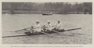 Från Oxford till Putney på 13 timmar 59 minuter, Mr Spencer Gollan, Tom Sullivan och George Towns lämnar Henley av English Photographer