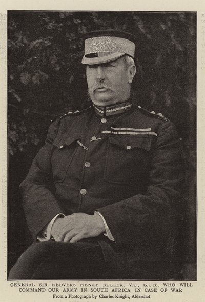 General Sir Redvers Henry Buller, VC, GCB, som kommer att leda vår armé i Sydafrika i händelse av krig av English Photographer