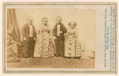 General Tom Thumb och hans fru, Commadore Nutt och Miss Minnie Warren av English Photographer