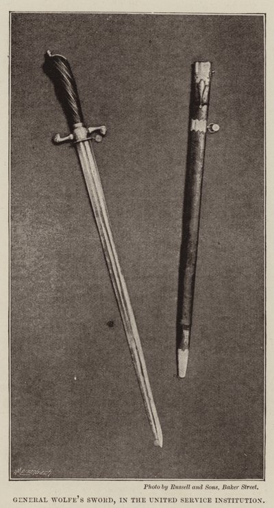 General Wolfes Sword, i United Service Institution av English Photographer