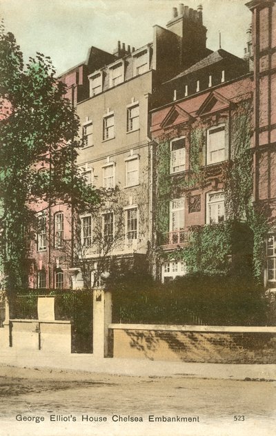 George Elliots hus, Cheyne Walk, Chelsea Embankment, London (färgfoto) av English Photographer