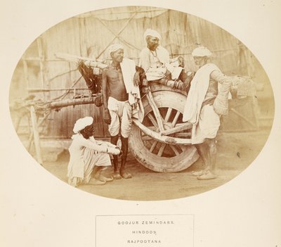 Goojur Zemindars, Hindoos, Rajpootana, från The People of India, av J. Forbes Watson, publicerad 1868 (albumtryck) av English Photographer