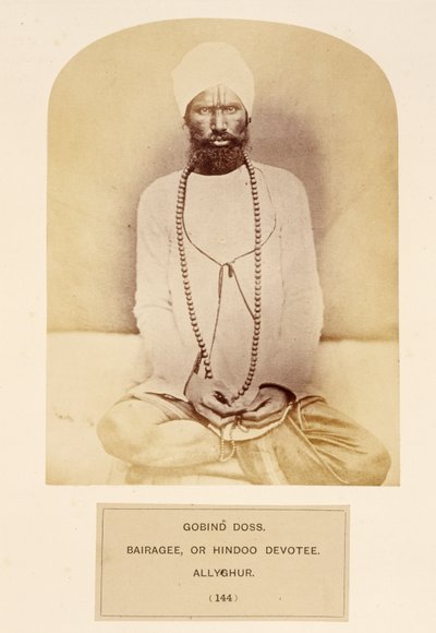 Govind Doss, Bairagee eller Hindoo Devotee, Allyghur, från The People of India, av J. Forbes Watson, publicerad 1868 (albumtryck) av English Photographer