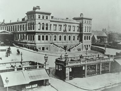 Great Eastern Terminus vid Bishopsgate: exteriör, 1862 av English Photographer