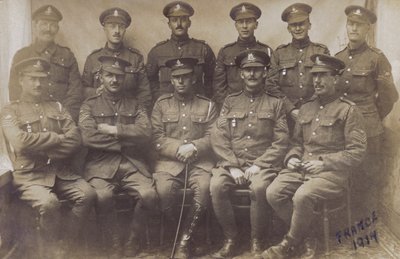 Grupp engelska soldater, första världskriget, Frankrike 1917 (s/v foto) av English Photographer
