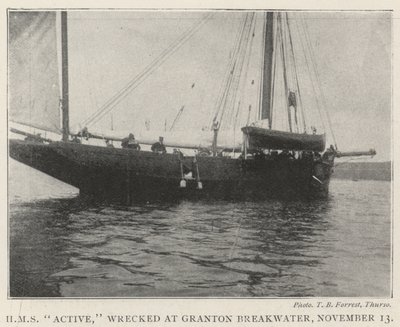 HMS Active, havererade vid Granton Breakwater, 13 november av English Photographer