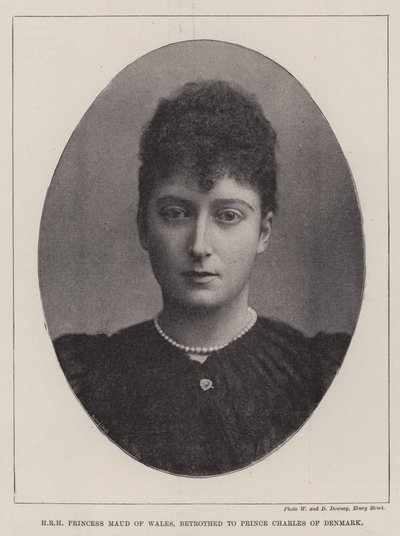 HKH Prinsessan Maud av Wales, trolovad med prins Charles av Danmark av English Photographer