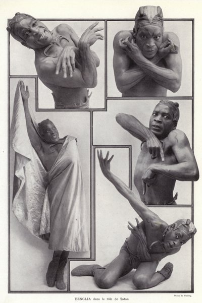 Habib Benglia, algeriskfödd fransk dansare och skådespelare i rollen som Satan i Un Soir de Folie på Folies Bergere, Paris av English Photographer