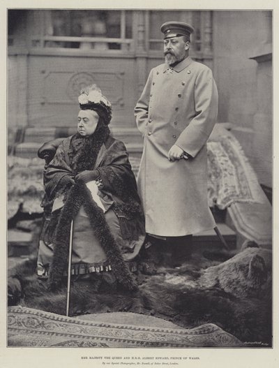 Hennes Majestät Drottningen och HKH Albert Edward, Prins av Wales av English Photographer