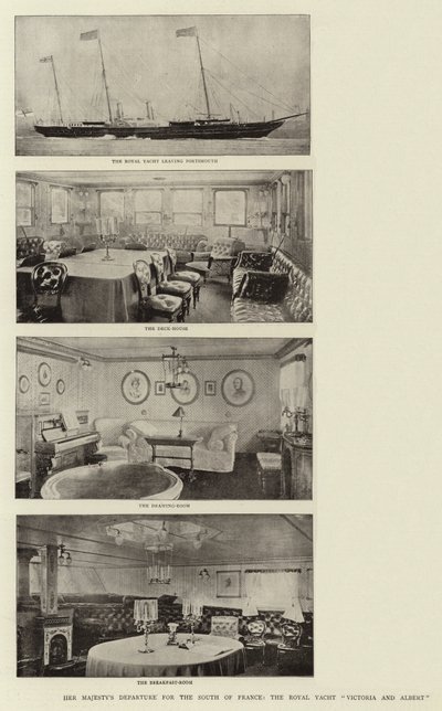 Hennes Majestäts avgång till södra Frankrike, Royal Yacht Victoria och Albert av English Photographer