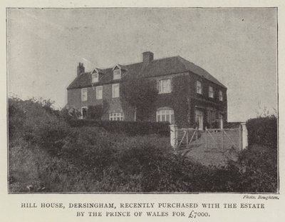 Hill House, Dersingham, köptes nyligen tillsammans med Estate av Prince of Wales för £7000 av English Photographer