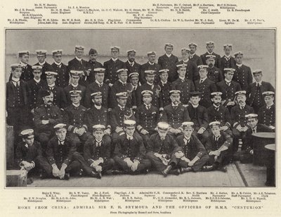 Hemma från Kina, amiral Sir E H Seymour och officerarna på HMS Centurion av English Photographer