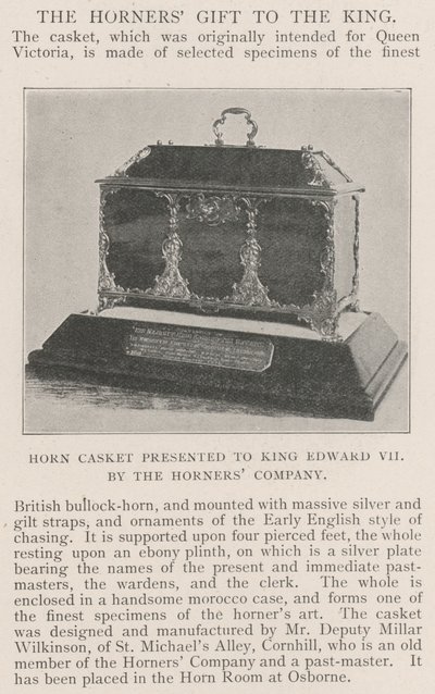 Hornkista överlämnad till kung Edward VII av Horners Company av English Photographer