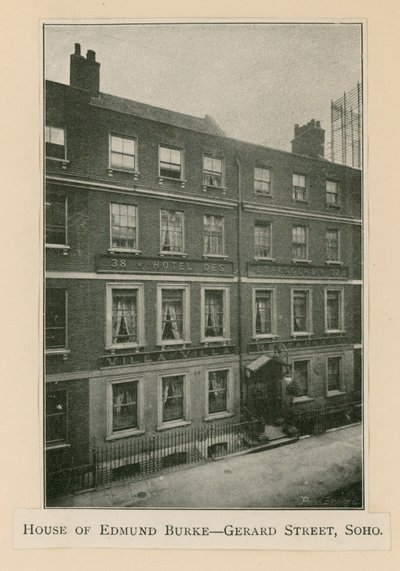 House of Edmund Burke, 37 Gerrard Street av English Photographer