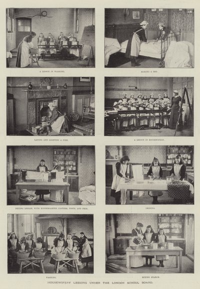 Husmorslektioner under London School Board av English Photographer