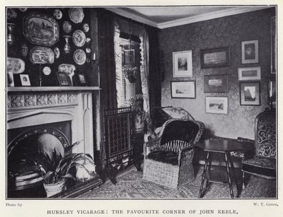 Hursley Vicarage, John Kebles favorithörn (s/v foto) av English Photographer