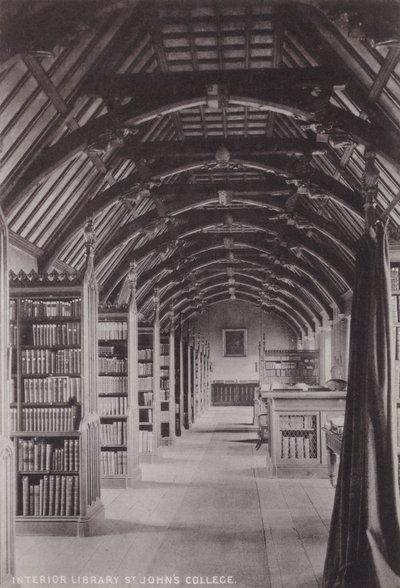 Interiörbibliotek St Johns College av English Photographer