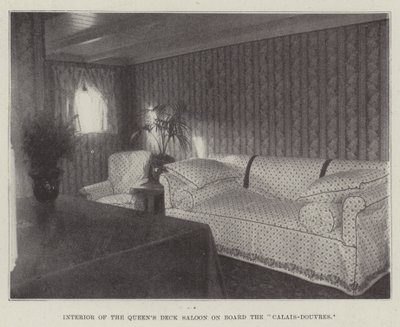 Interiör av Queens Deck Saloon ombord på Calais-Douvres av English Photographer