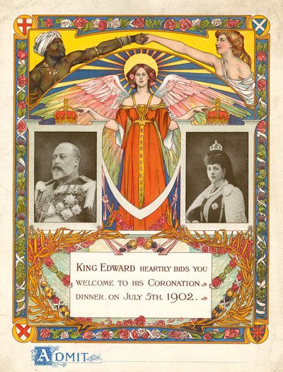 Inbjudan till kung Edward VII:s kröningsmiddag den 5 juli 1902 av English Photographer