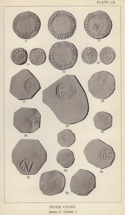 Irish Coins, James I, Charles I (s/v foto) av English Photographer
