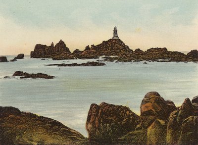 Jersey: Corbiere Lighthouse (färgat foto) av English Photographer