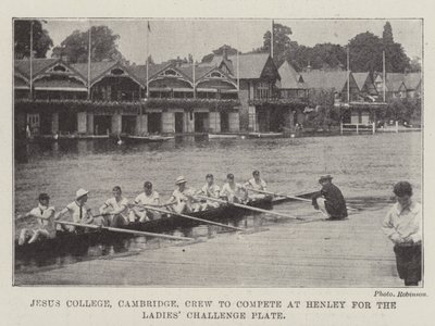 Jesus College, Cambridge, Crew för att tävla på Henley om Ladies Challenge Plate av English Photographer