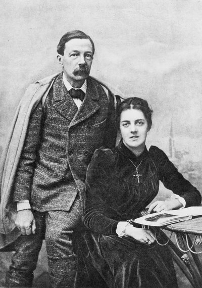 John Addington Symonds (1840-93) och hans dotter, 1891 av English Photographer