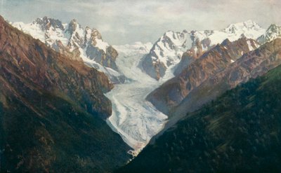 Karagom-glaciären, Kaukasusbergen (färgfoto) av English Photographer